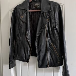 Black Genuine Lamb Leather Moto Jacket